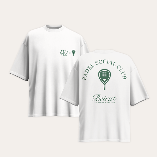 Padel Social Club Off-White Oversized Tee – Beirut Edition