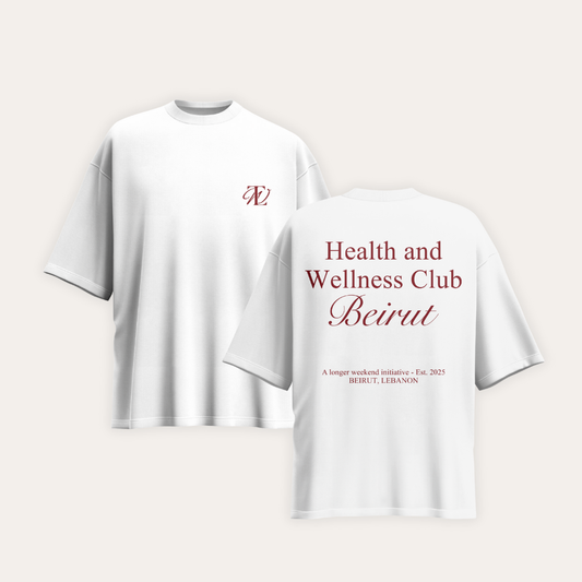 Health & Wellness Club Off-White Oversized Tee – Beirut Edition